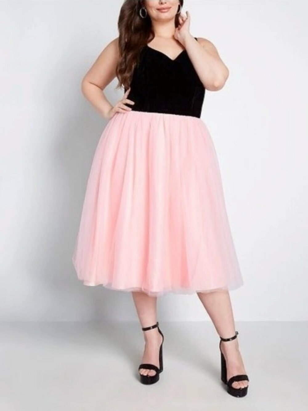 Modcloth x Collectif Isla Black Pink Tulle Fit and Flare